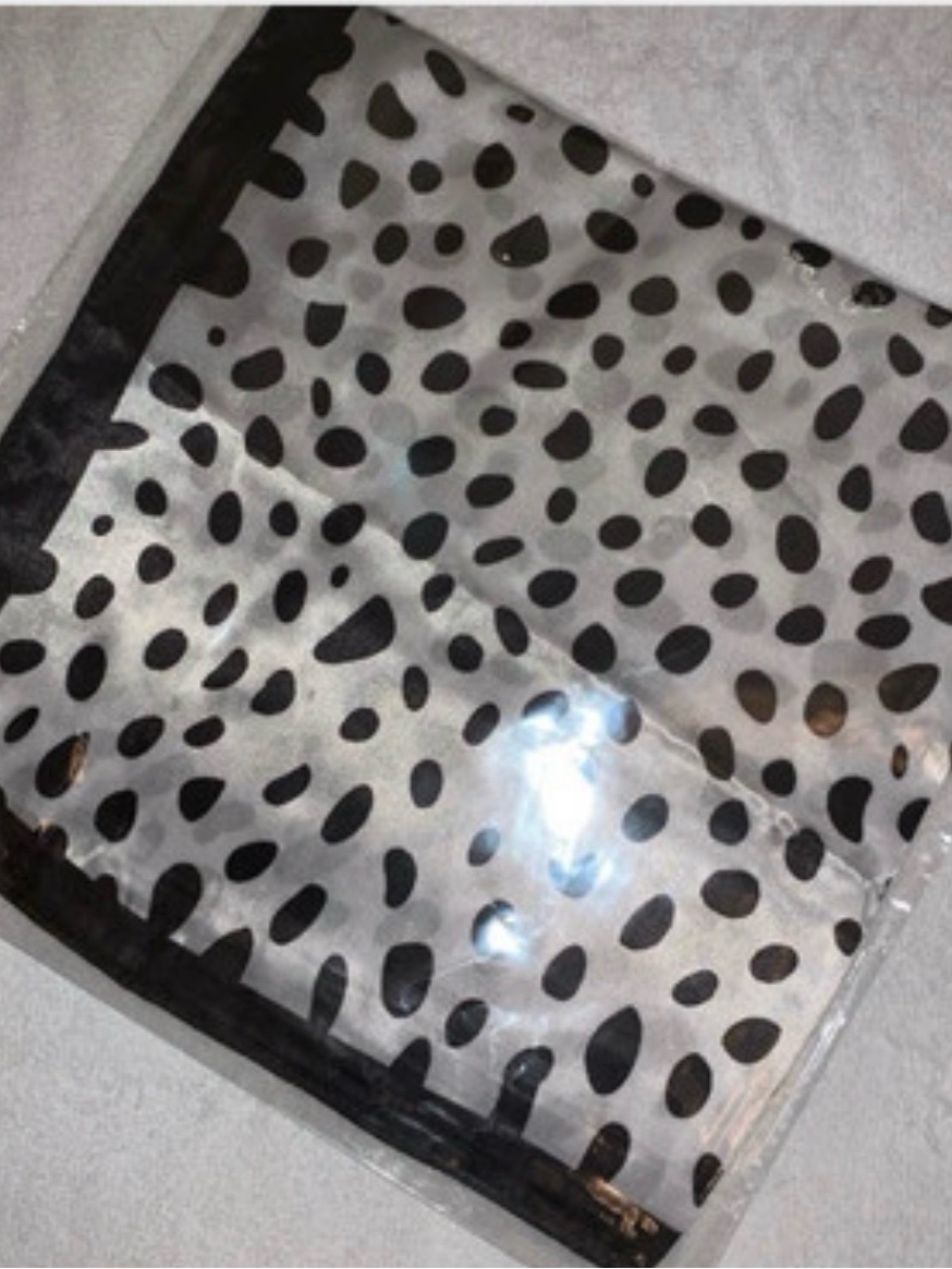 Clear Vinyl Pouch With Black Dot Print